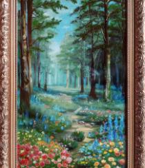 Лесная тропика , холст, масло, 20х40 3100 р