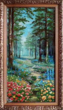 Лесная тропика , холст, масло, 20х40 3100 р